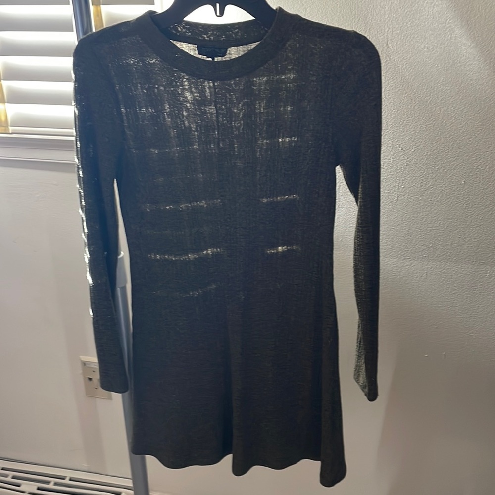 Top Shop olive green sweater mini dress